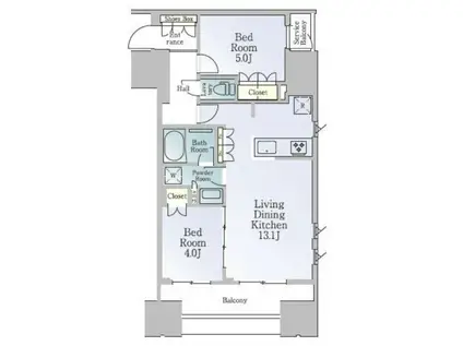 ルフォンブランシェ品川南大井(2LDK/4階)の間取り写真