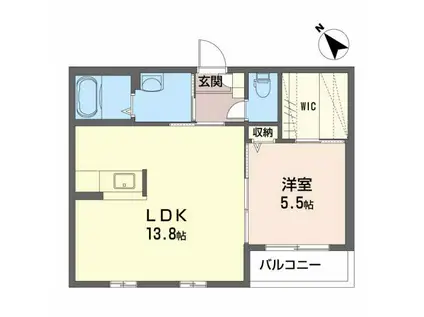 リブライフ春日(1LDK/1階)の間取り写真