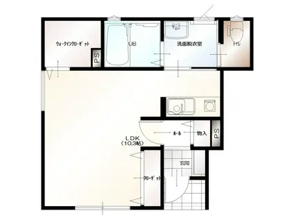 D-BOX高橋町II(ワンルーム/1階)の間取り写真