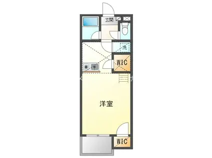 セザンヌ片西2(ワンルーム/2階)の間取り写真