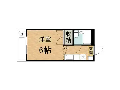 グランドール堀口1(ワンルーム/2階)の間取り写真