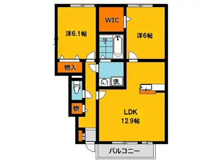 クレールシャンブルⅡ(2LDK/1階)の間取り写真