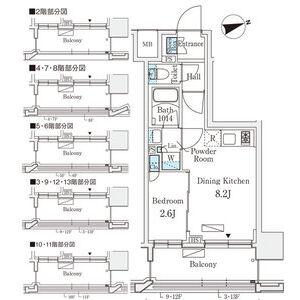 リビオメゾン御茶ノ水イースト(1LDK/10階)の間取り写真
