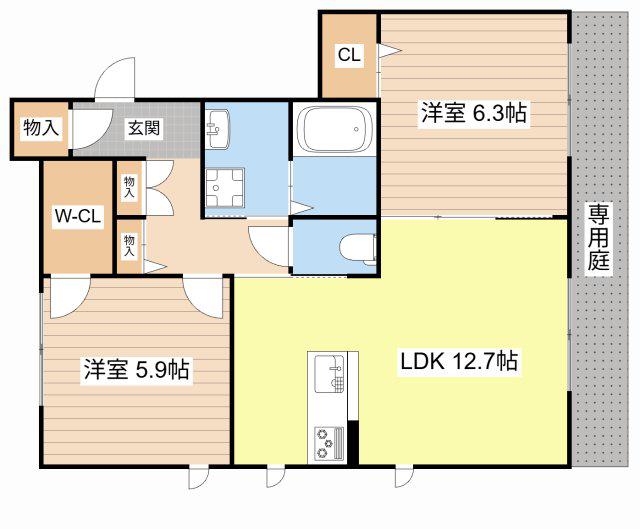 パークコート(2LDK/1階)の間取り写真
