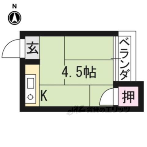 ときわ荘(ワンルーム/1階)の間取り写真