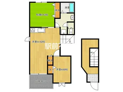 プランドゥ鳥栖II(2LDK/2階)の間取り写真
