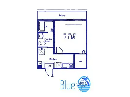 リッチスペース大船IV B棟(1K/2階)の間取り写真