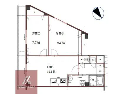 ヒサトミマンション(2LDK/2階)の間取り写真