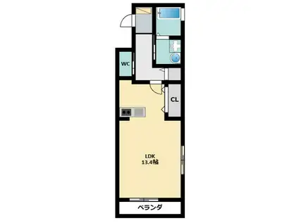 LE LION SATO(ワンルーム/3階)の間取り写真