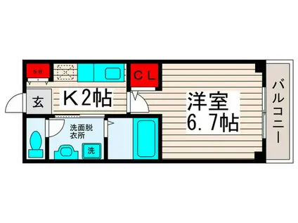アルフリーベ(1K/1階)の間取り写真