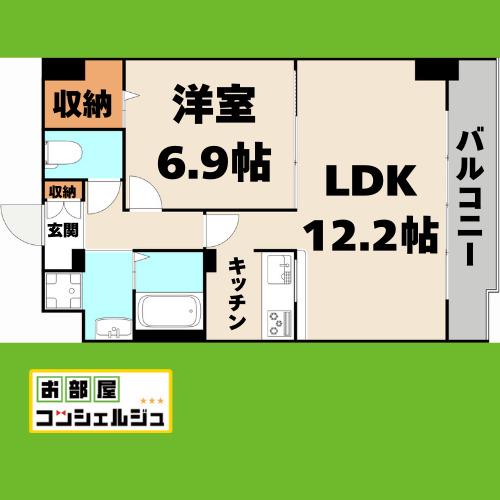 リバーコート砂田橋 II(1LDK/3階)の間取り写真