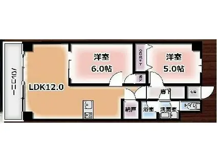 MSヒルズ千里丘ノース(2LDK/1階)の間取り写真