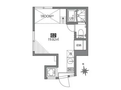 東新宿ハウス(ワンルーム/2階)の間取り写真