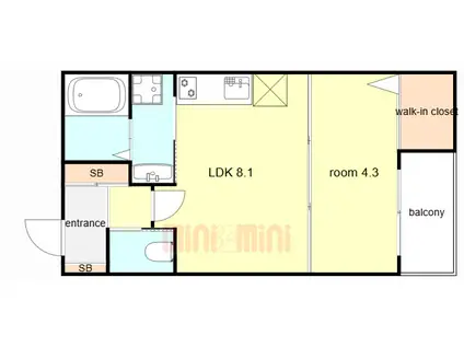ラヴィータ出来島(1LDK/2階)の間取り写真