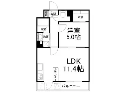 サリジェール瑞穂(1LDK/3階)の間取り写真