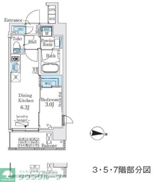 イプセ住吉(1DK/6階)の間取り写真