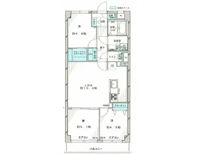 ニックハイム北品川(3LDK/3階)の間取り写真