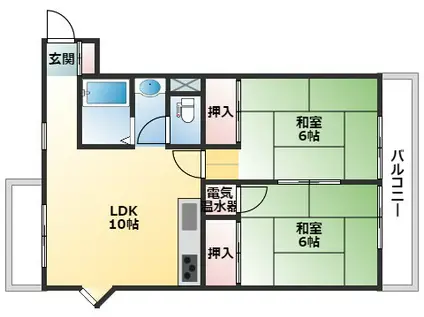 ライオンズマンション広島(2LDK/1階)の間取り写真