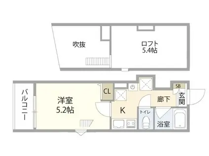 グランクオール朝霞(1K/3階)の間取り写真