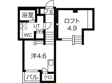 ランドスクエア下市場(ワンルーム/1階)の間取り写真