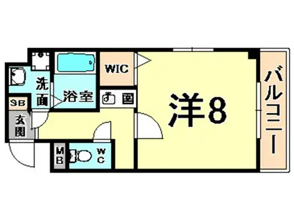 エールスタージュ伊丹(1K/8階)の間取り写真