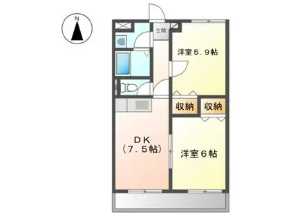 センチュリー21(2DK/3階)の間取り写真