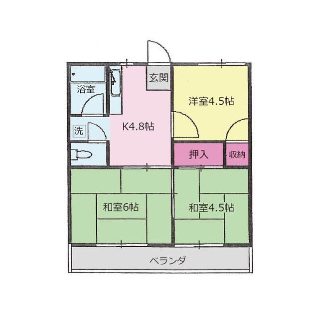 井上ハイツB(3K/1階)の間取り写真