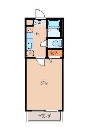 CASA茉莉花I(1K/2階)の間取り写真