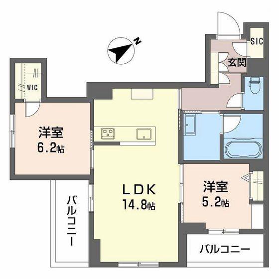 ALLUME(2LDK/3階)の間取り写真