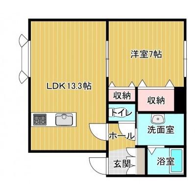 メゾンコート華六番館(1LDK/2階)の間取り写真