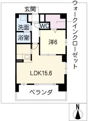 ESSE東別院(1LDK/14階)の間取り写真