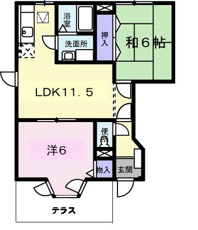シャルマンメゾンA(2LDK/1階)の間取り写真