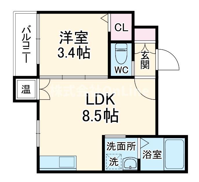 F ASECIA NOBILTA(1LDK/3階)の間取り写真