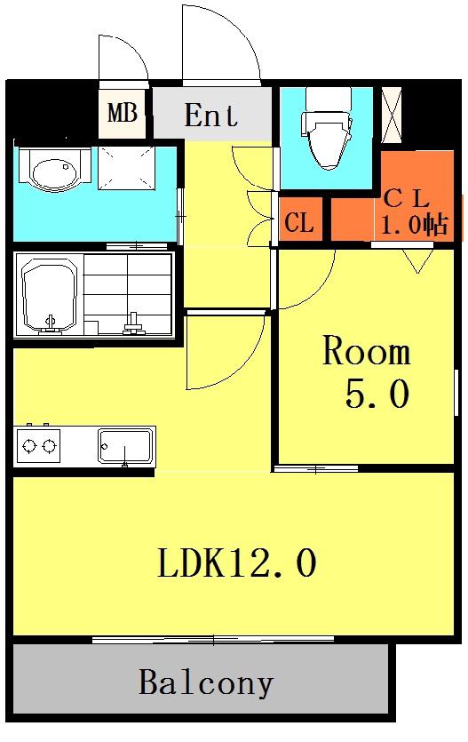 コルニオーロ尾ノ上(1LDK/8階)の間取り写真