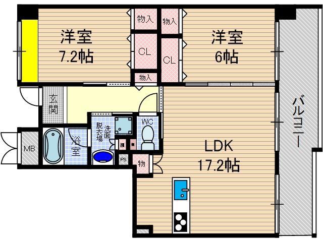 FORBITO(2LDK/5階)の間取り写真