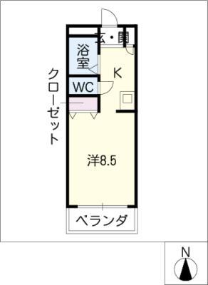 リヴィエール桐谷(1K/3階)の間取り写真