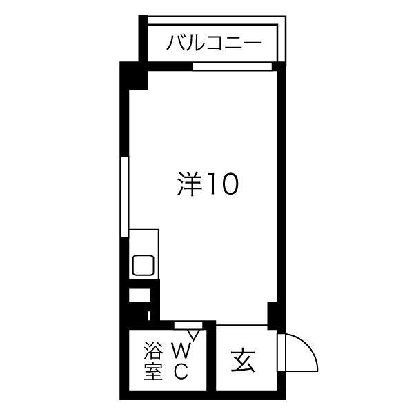 フォークビルアンドウ(ワンルーム/4階)の間取り写真