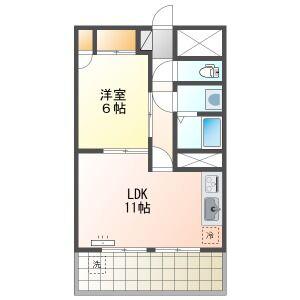 シャトレ北山(1LDK/5階)の間取り写真