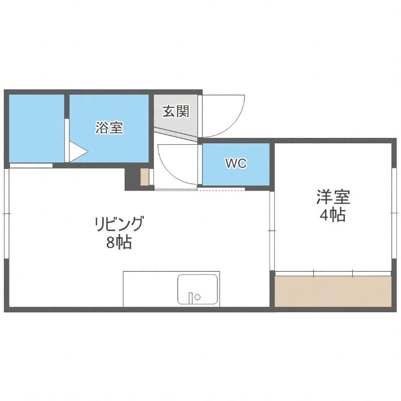 大川マンション(1LDK/3階)の間取り写真