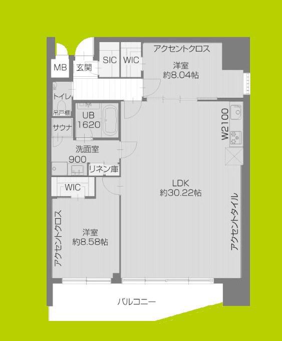 プレジオ北浜(2LDK/14階)の間取り写真