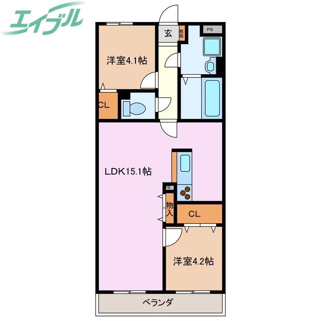 T・フェアリートキワ(2LDK/1階)の間取り写真