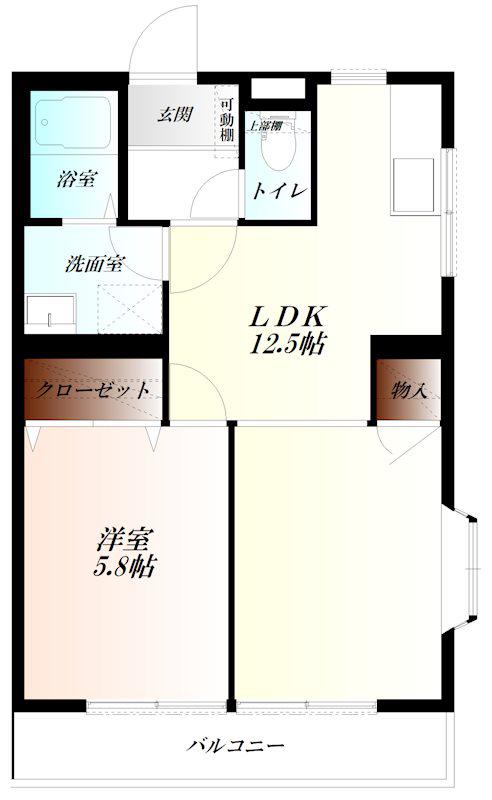 メゾンソレイユ WIFI対応(1LDK/1階)の間取り写真