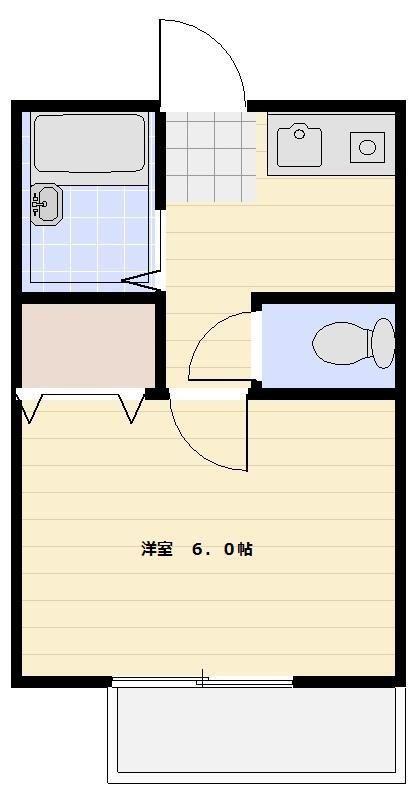 ウェヌスST(1K/1階)の間取り写真