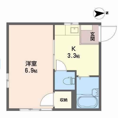 YOU ハイム(1K/2階)の間取り写真