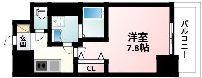 BPRレジデンス江坂(1K/6階)の間取り写真