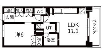 ローレルアイ梅田(1LDK/5階)の間取り写真