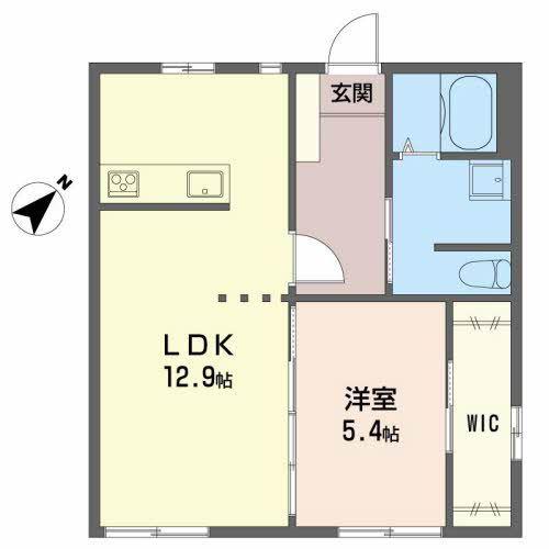 グリーンハウス山本 A(1LDK/1階)の間取り写真