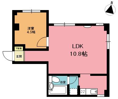パティオ桶川ビル(1LDK/3階)の間取り写真