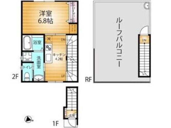 REVENE轟(1K/2階)の間取り写真