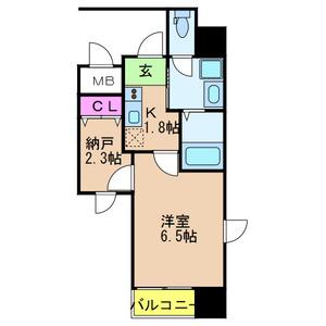 ONLYONE天六(1SK/1階)の間取り写真